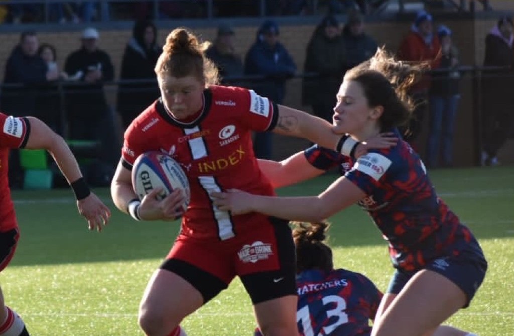 Now playing pro rugby in England, Alev Kelter scores half of her team’s points in 30-19 victory