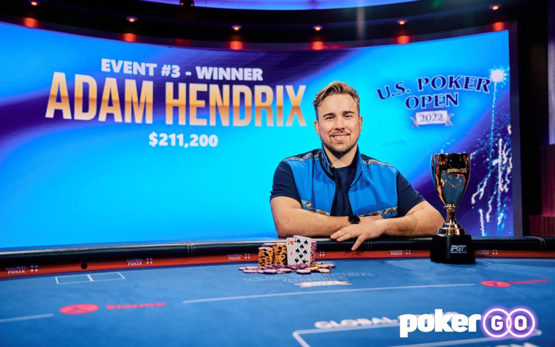 Anchorage’s Adam Hendrix is flush – $211,000 flush – after winning a U.S. Poker Open event