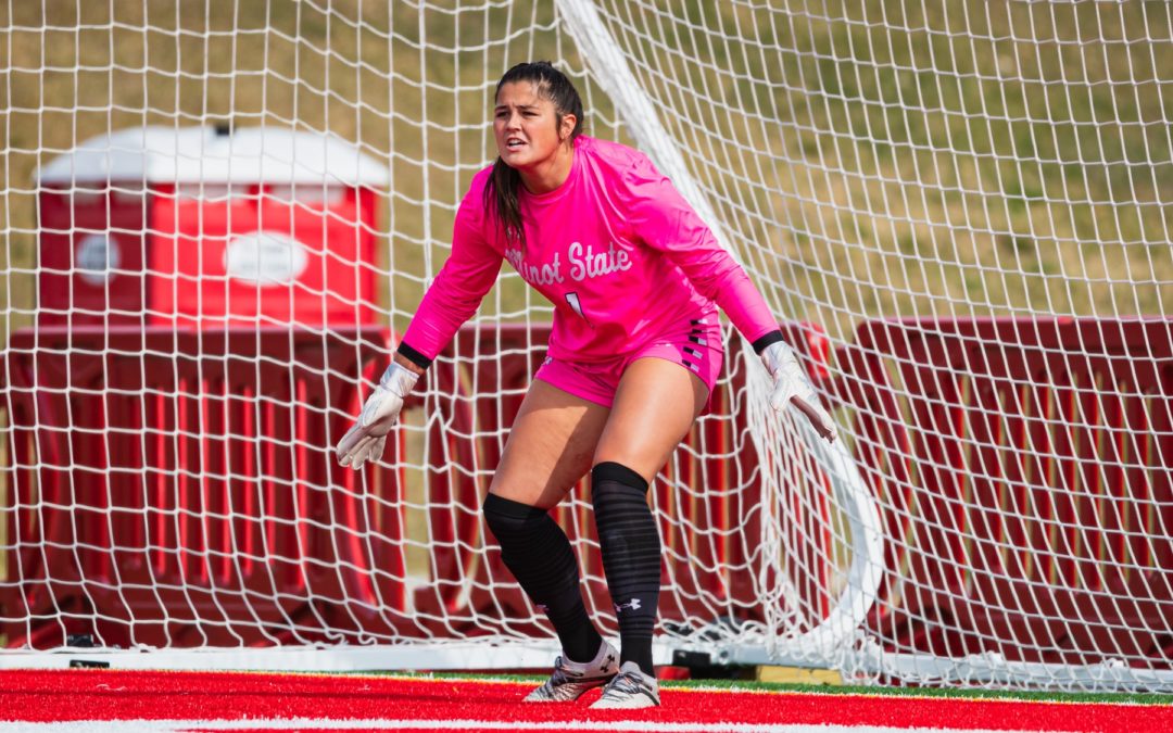 Soldotna’s Maddie Kindred extends college scoreless streak to 353 minutes, nets 19th shutout for Minot State