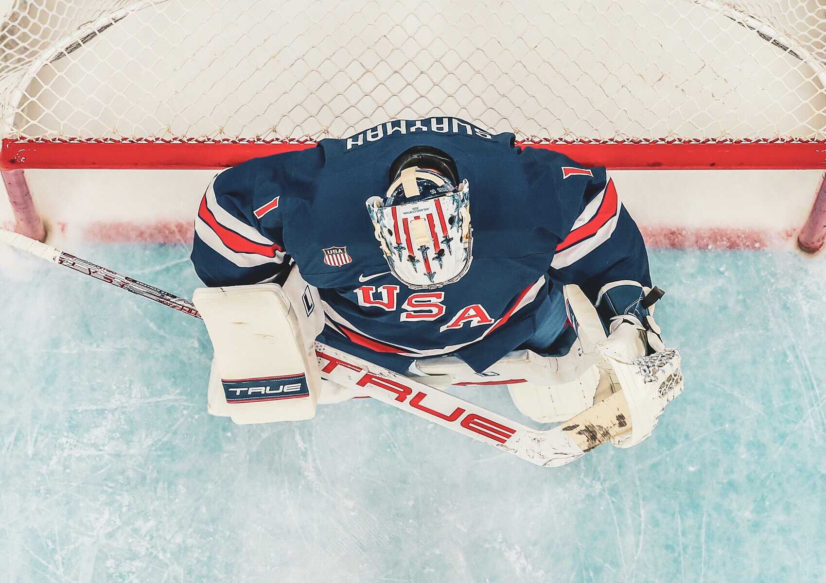 Swayman recovers from blunder in Olympic debut to help US turn back Denmark